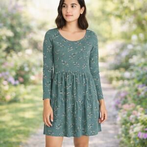 Boden SZ 16R Posie Jersey Green Pink Floral Dress J0271